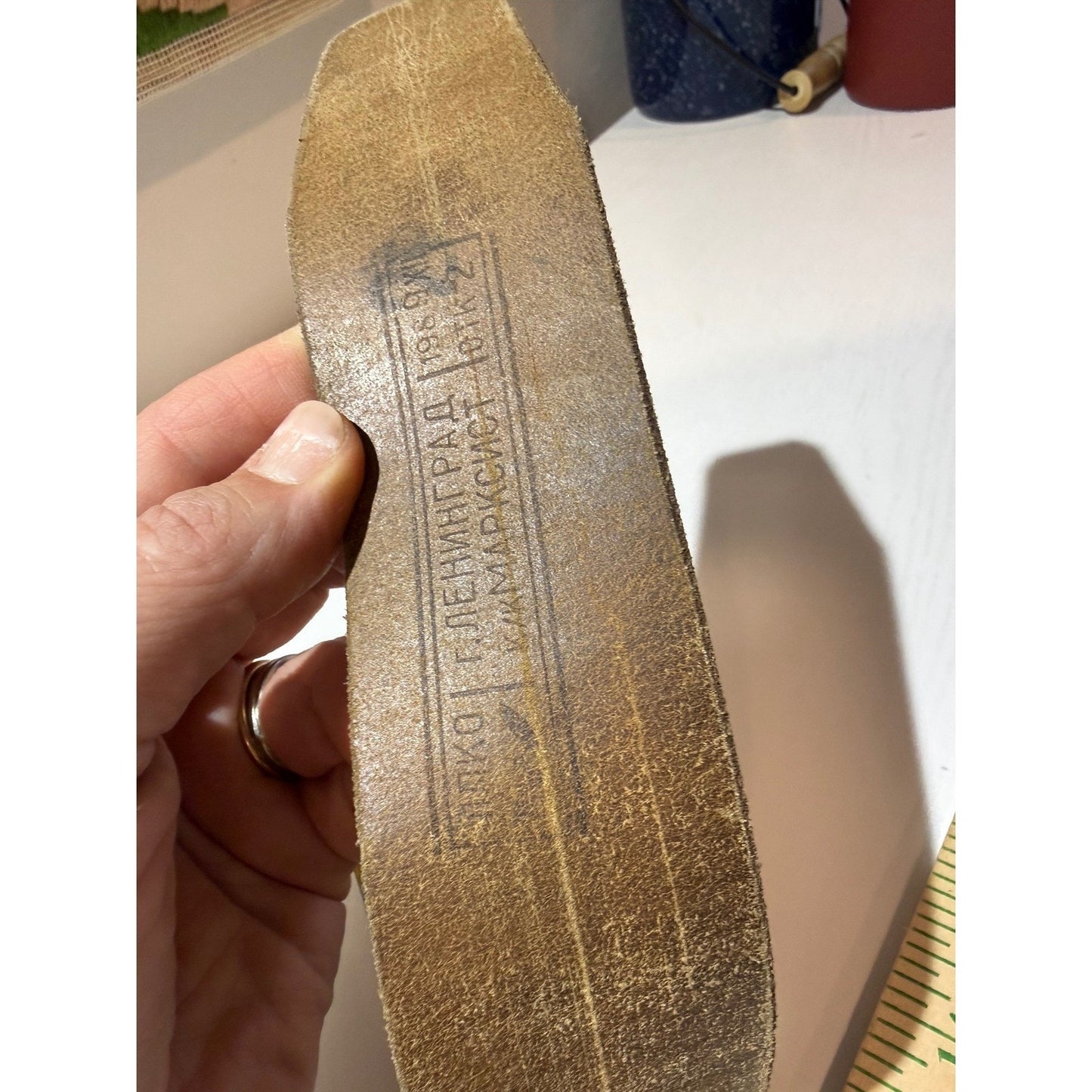 Vintage Soviet Naval Belt – Brass Anchor Star Buckle USSR 1981 Leather