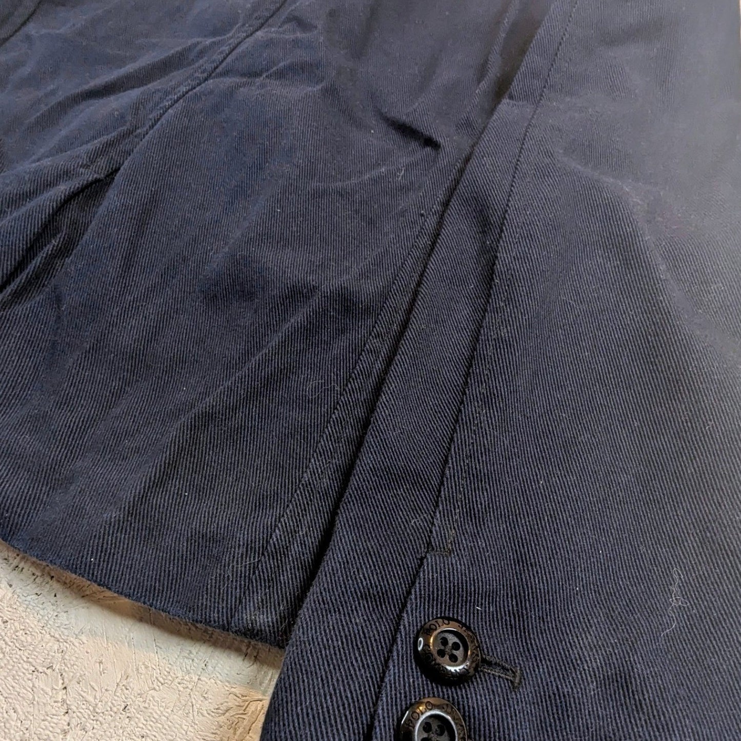 Ralph Lauren Polo Jeans Co Navy Blue Cotton Blazer Jacket Womens Large