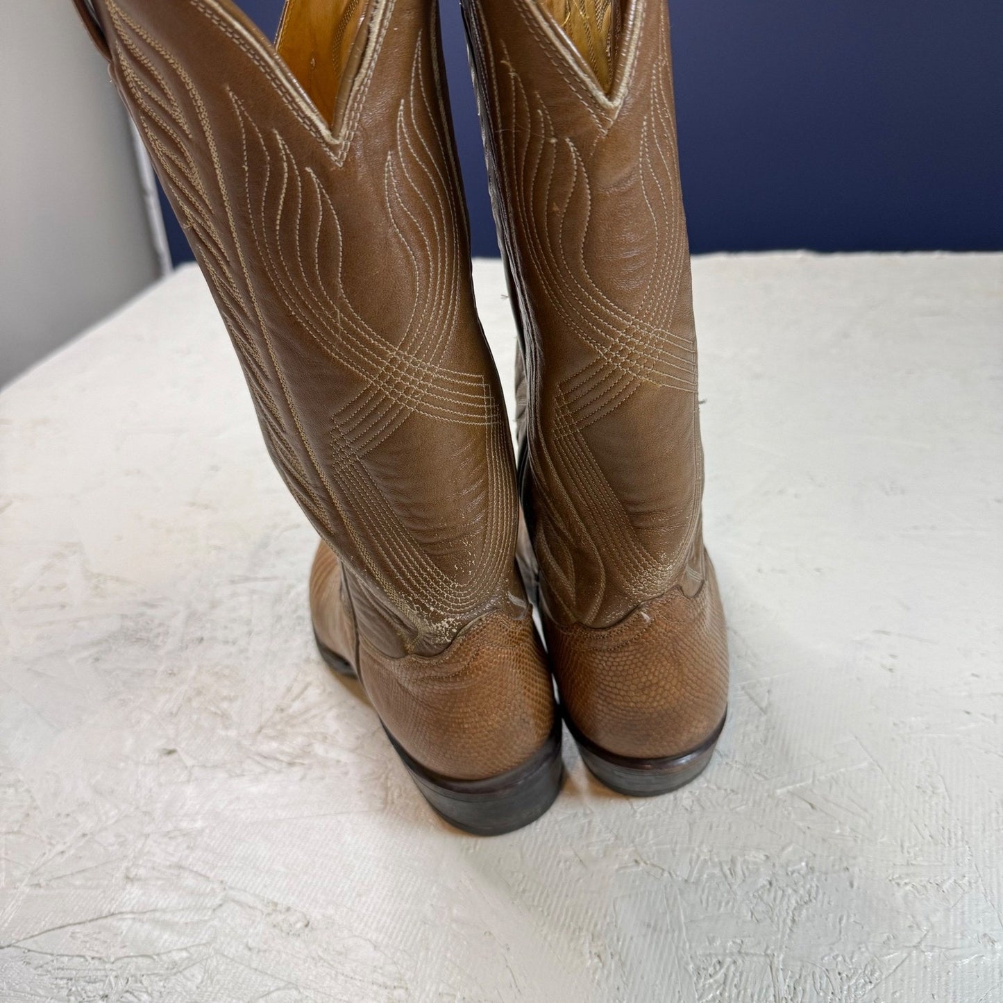 Tony Lama El Paso Exotic Lizard Leather Cowboy Western Boots Mens Size 10 D