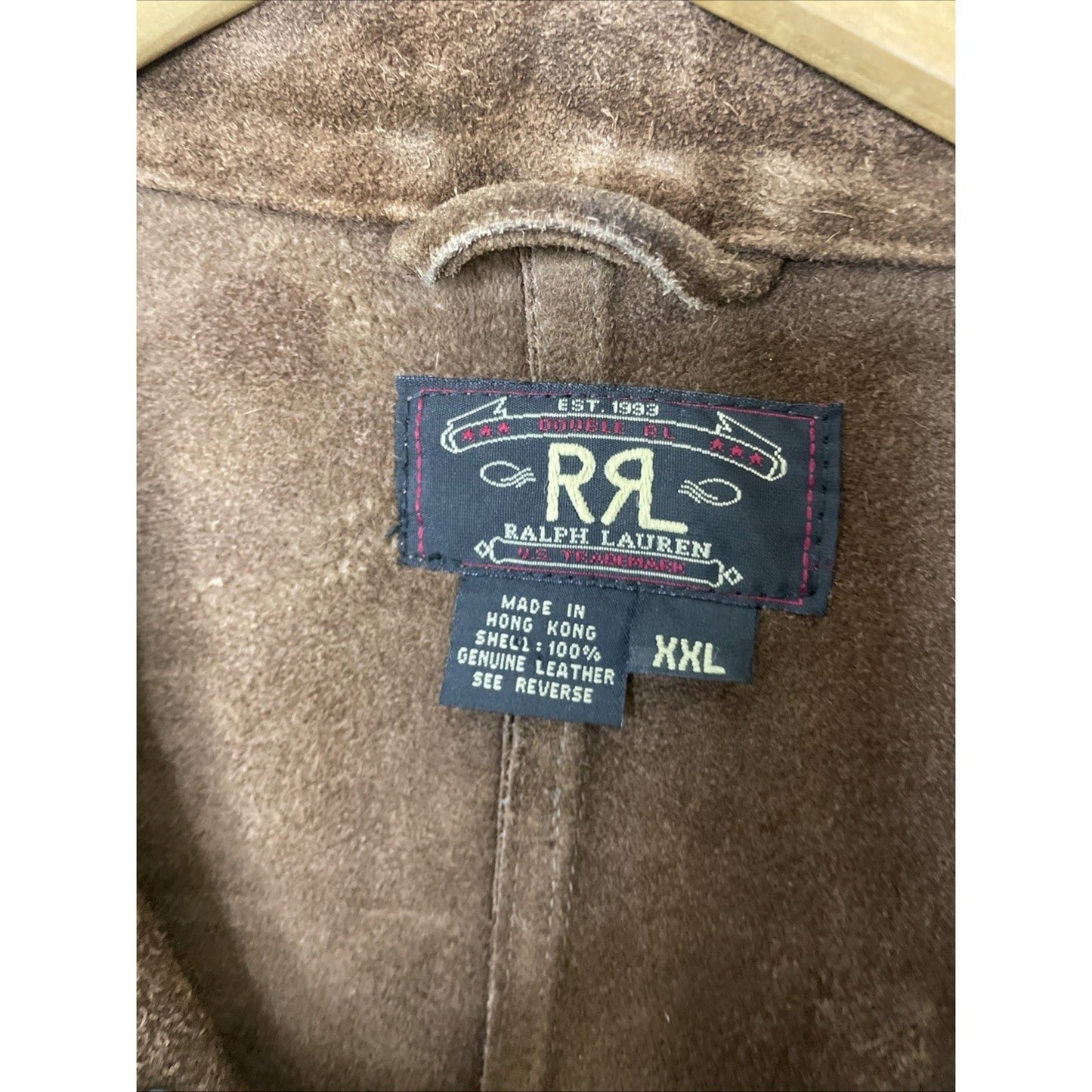 RRL Ralph Lauren Roughout Suede Coat Brown Chore Leather Jacket Men's XXL