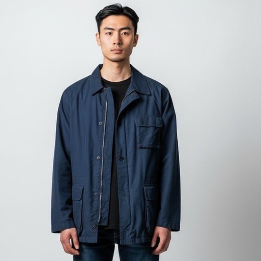 Polo Ralph Lauren Navy Blue Mens Jacket Size L Cotton Nylon Utility Workwear