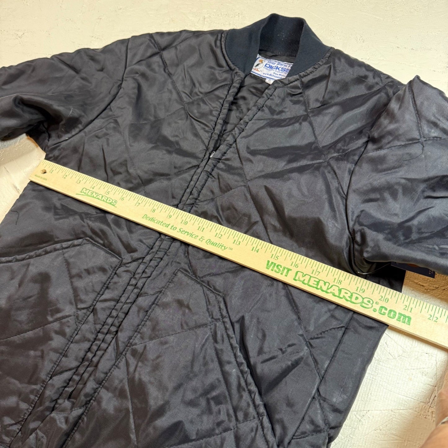 Mens Dickson Quilted Bomber Jacket Black S Full Zip Padded Workwear Outerwear