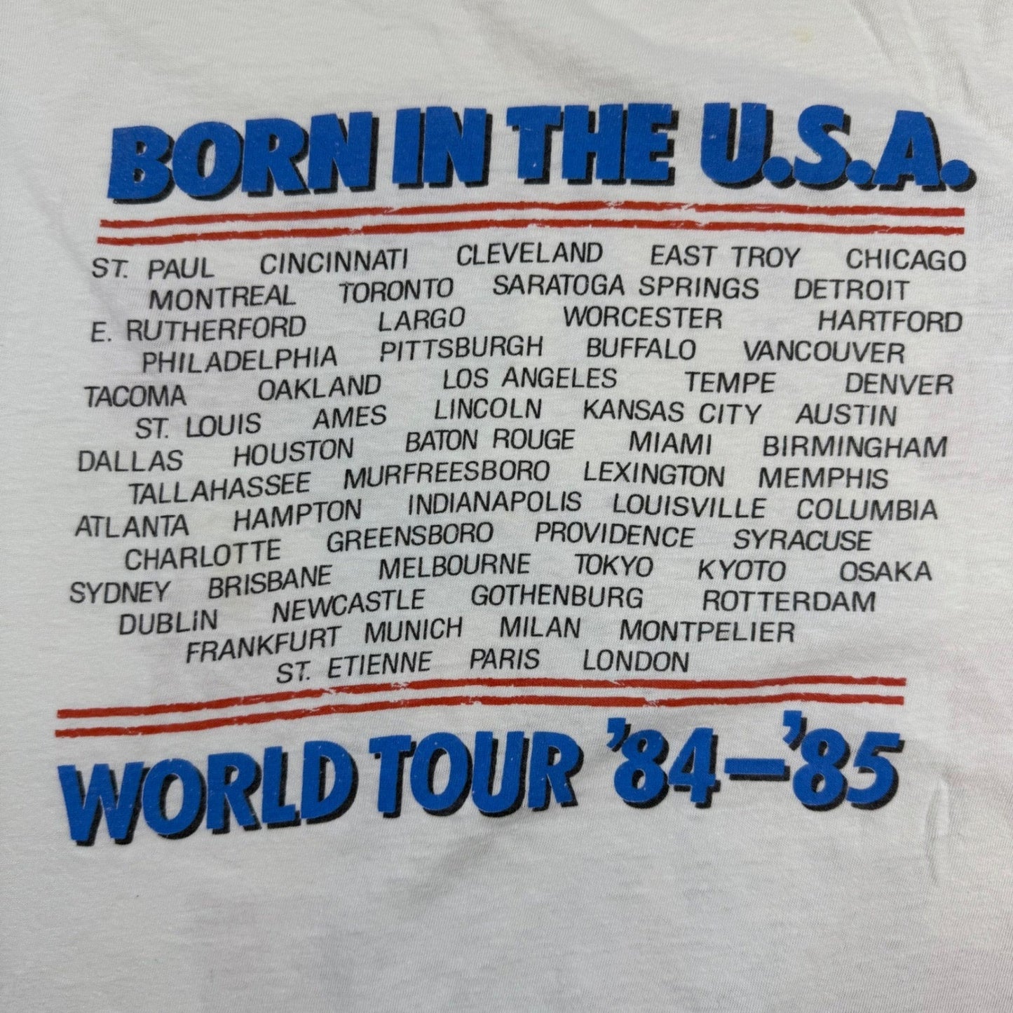 Vintage Bruce Springsteen “Born in the U.S.A.” World Tour T-Shirt – 1984–85,
