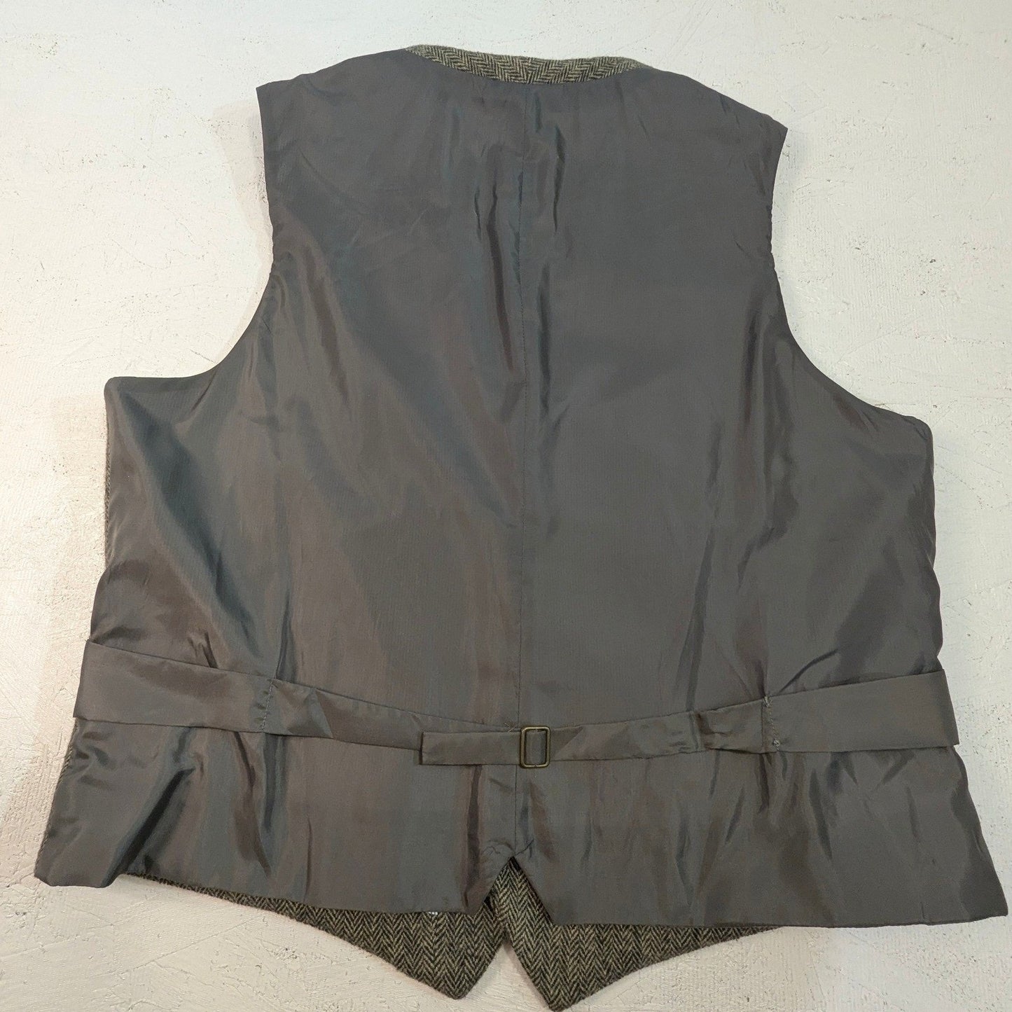 MERONA Wool-Blend Herringbone Tweed Vest – Unisex XL Button Front