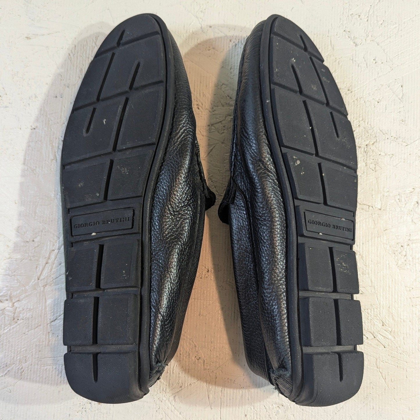 Giorgio Brutini Janeiro Leather Driving Loafers – Men's 10.5 Black Slip-On