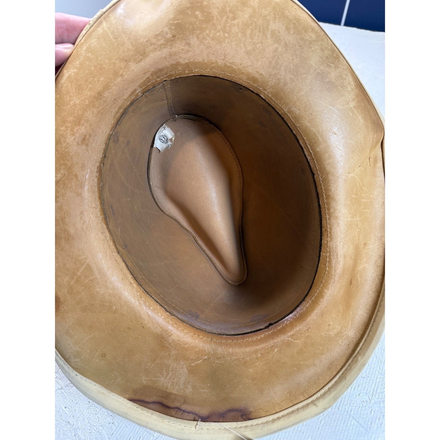 Brown Suede Cowboy Western Hat Fedora Style Crown Band