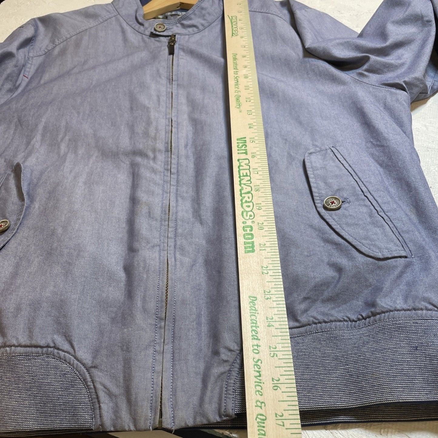 Lightweight Full Zip Jacket – Ted Baker Blue Cotton Blend Size XXL