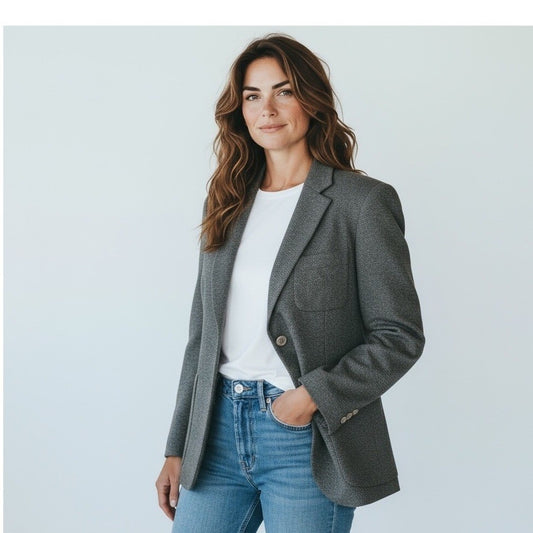 BelAir Fashions Mens Gray Wool Blend Blazer Cashmere Sport Coat Size 38