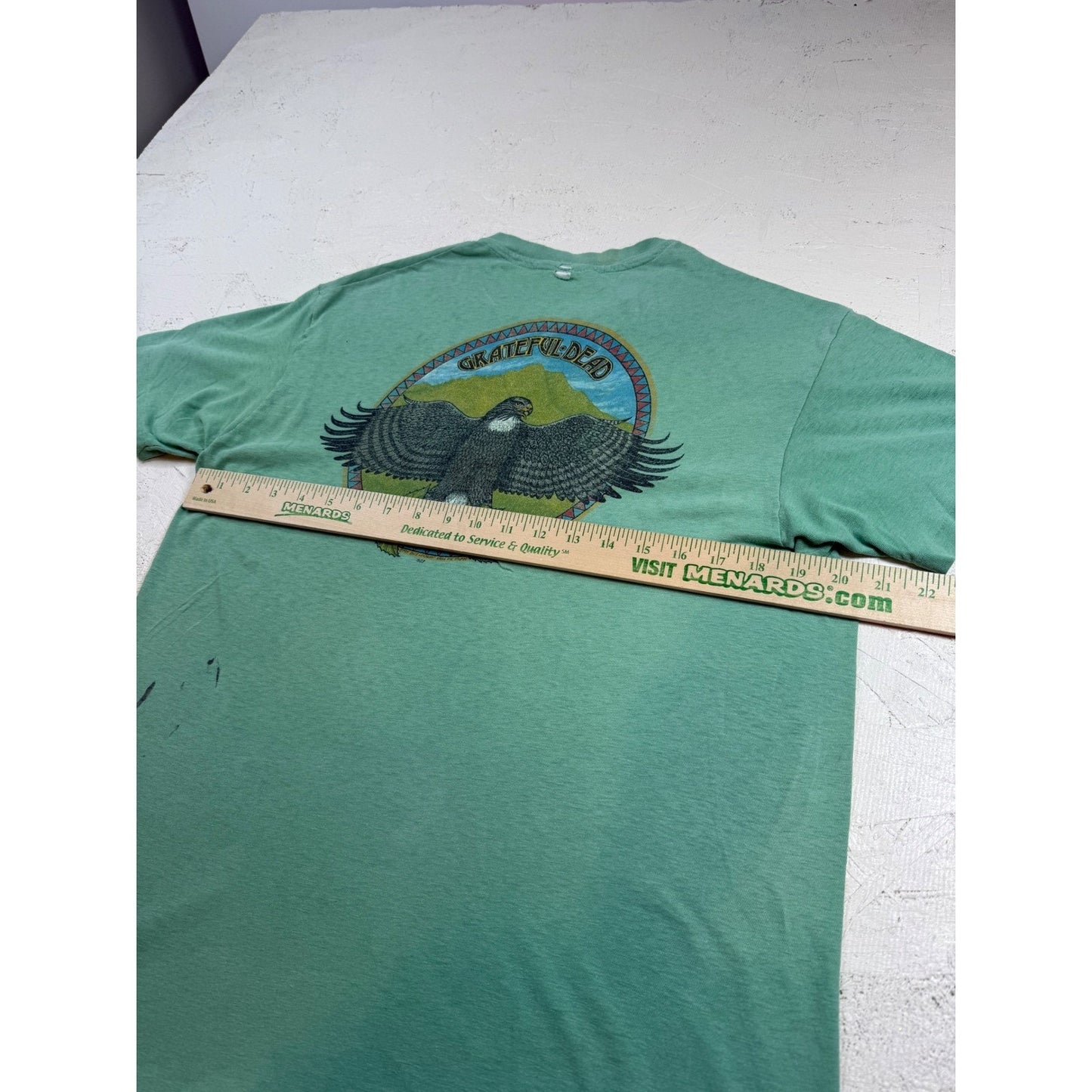 Grateful Dead Eagle Rose T Shirt - XL Green 80s Single Stitch USA Distressed