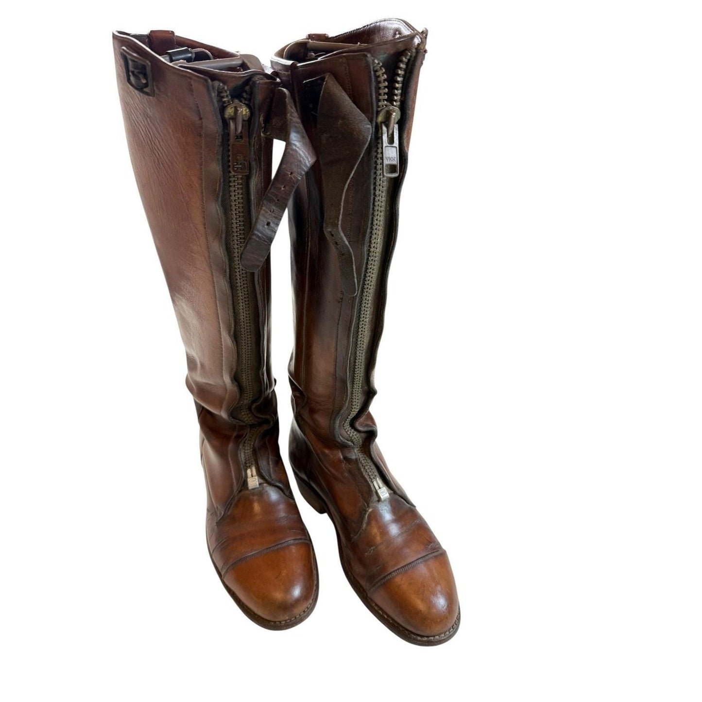 Dehner Equestrian Riding Boots – Men's 8 Brown Leather Vintage Zip Omaha, NE