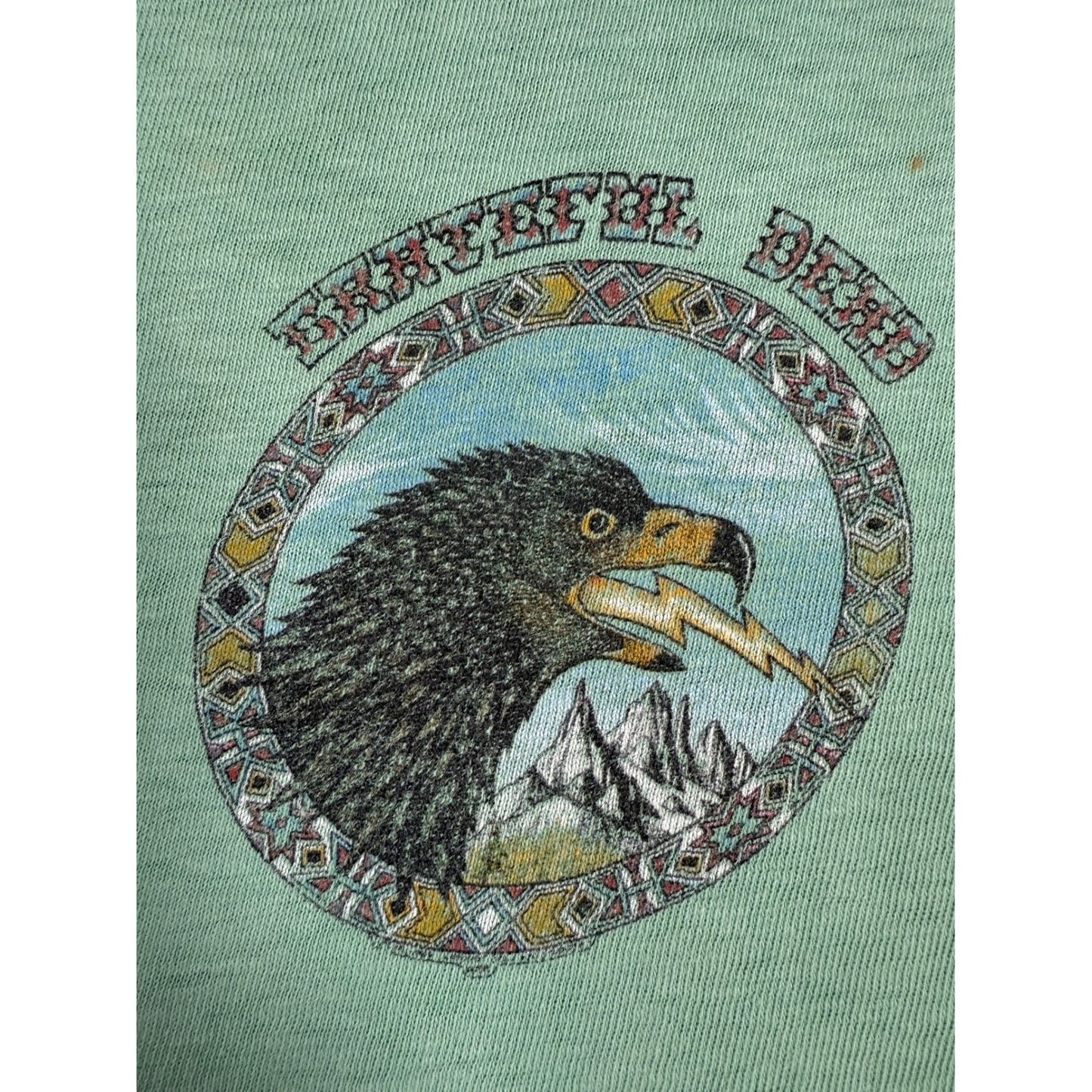 Grateful Dead Eagle Rose T Shirt - XL Green 80s Single Stitch USA Distressed