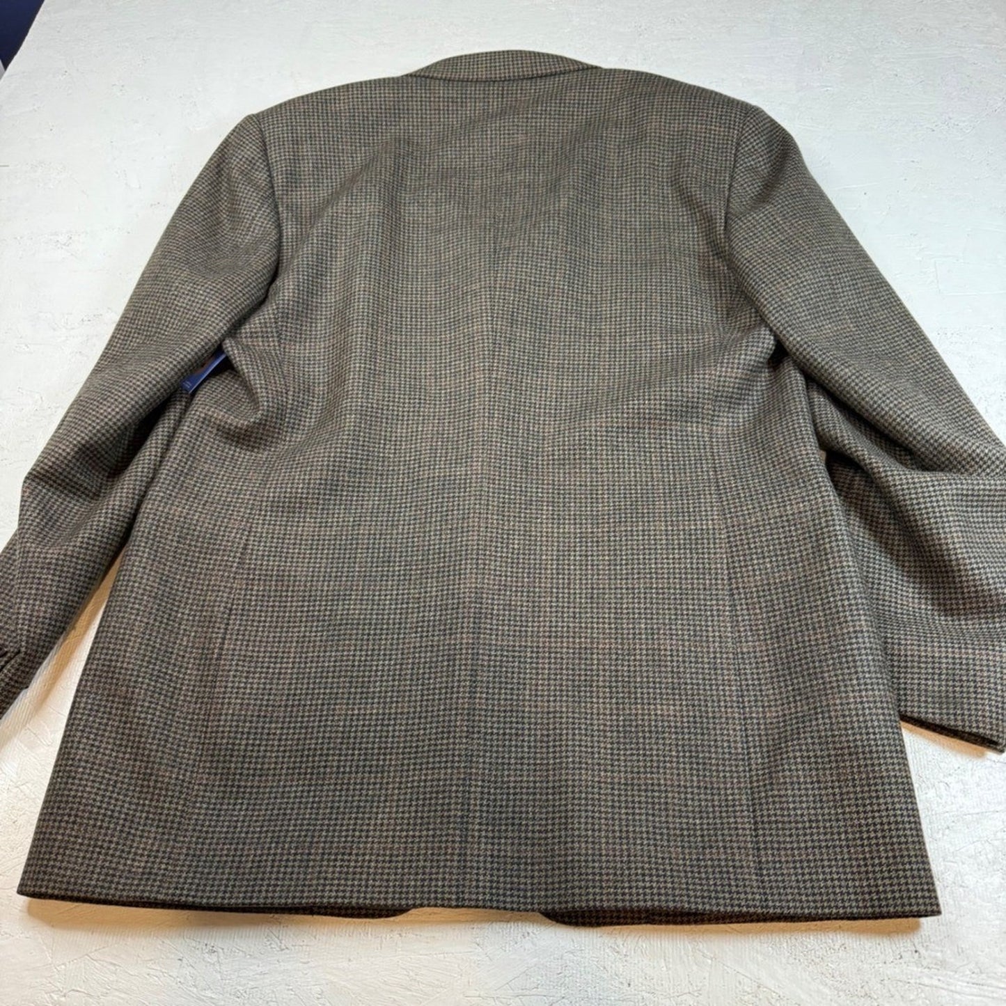 Mens Houndstooth Blazer Jacket 46L Made in Italy Classic Business Casual