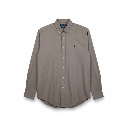 Ralph Lauren Blake Men's Button Down Shirt Long Sleeve Brown Plaid Cotton Size M