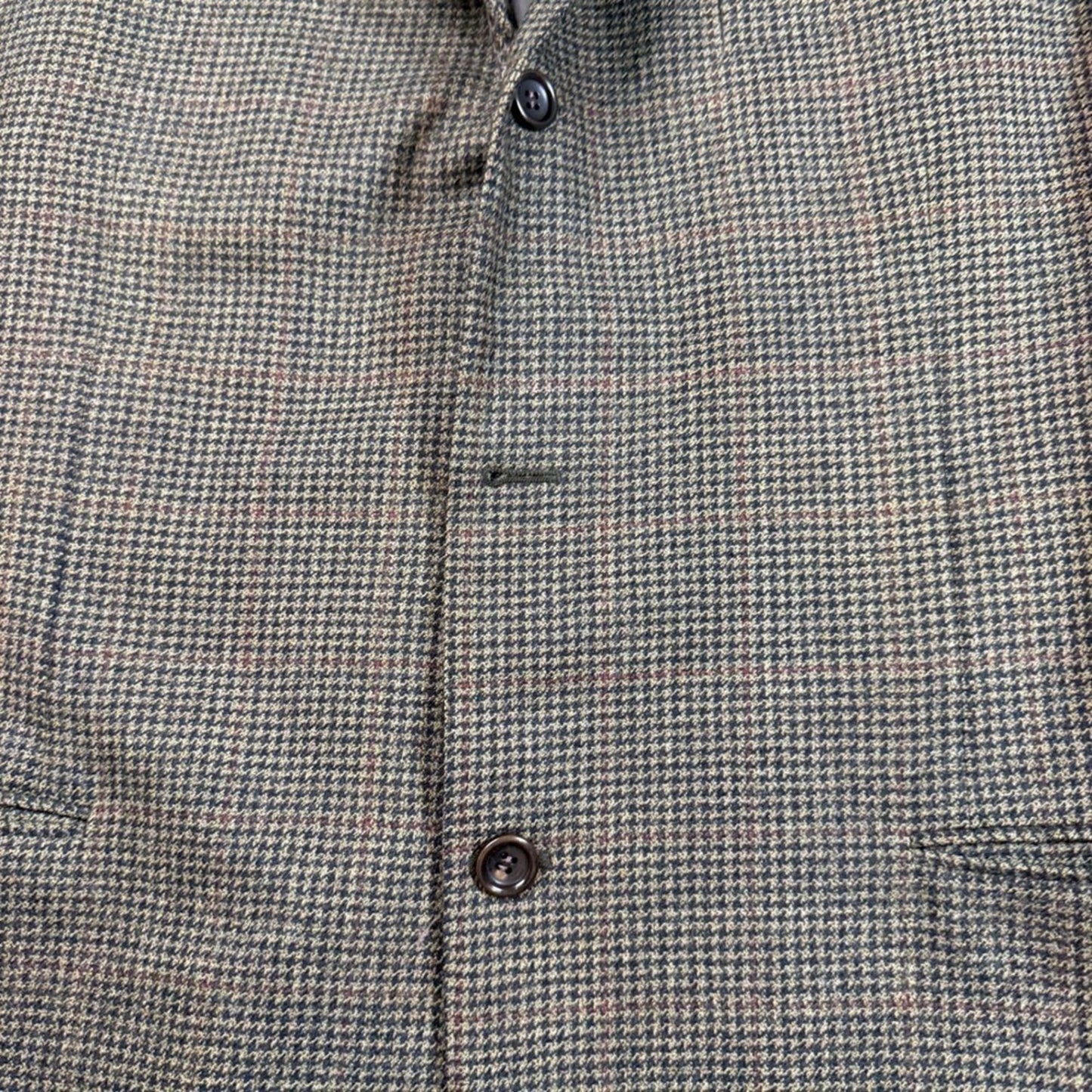Mens Houndstooth Blazer Jacket 46L Made in Italy Classic Business Casual