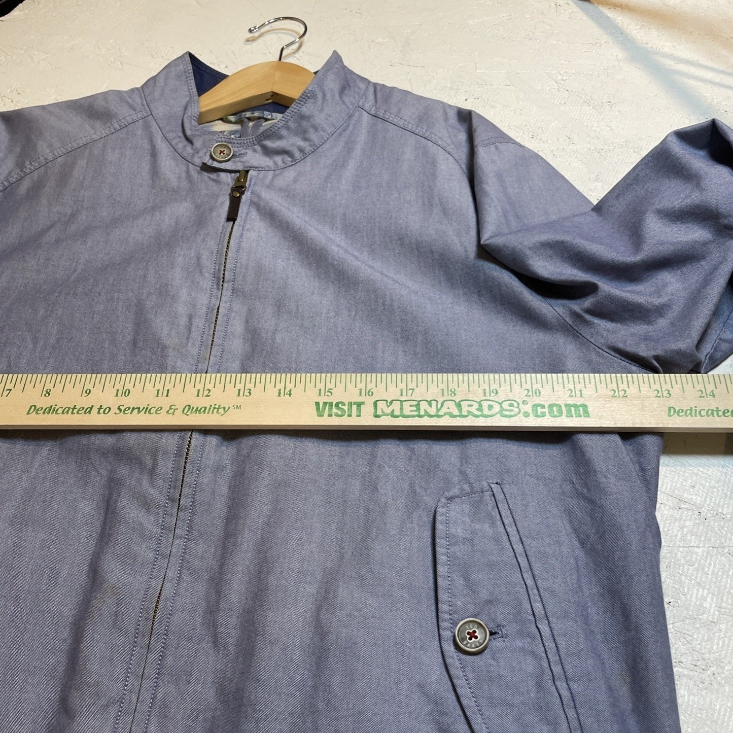 Lightweight Full Zip Jacket – Ted Baker Blue Cotton Blend Size XXL