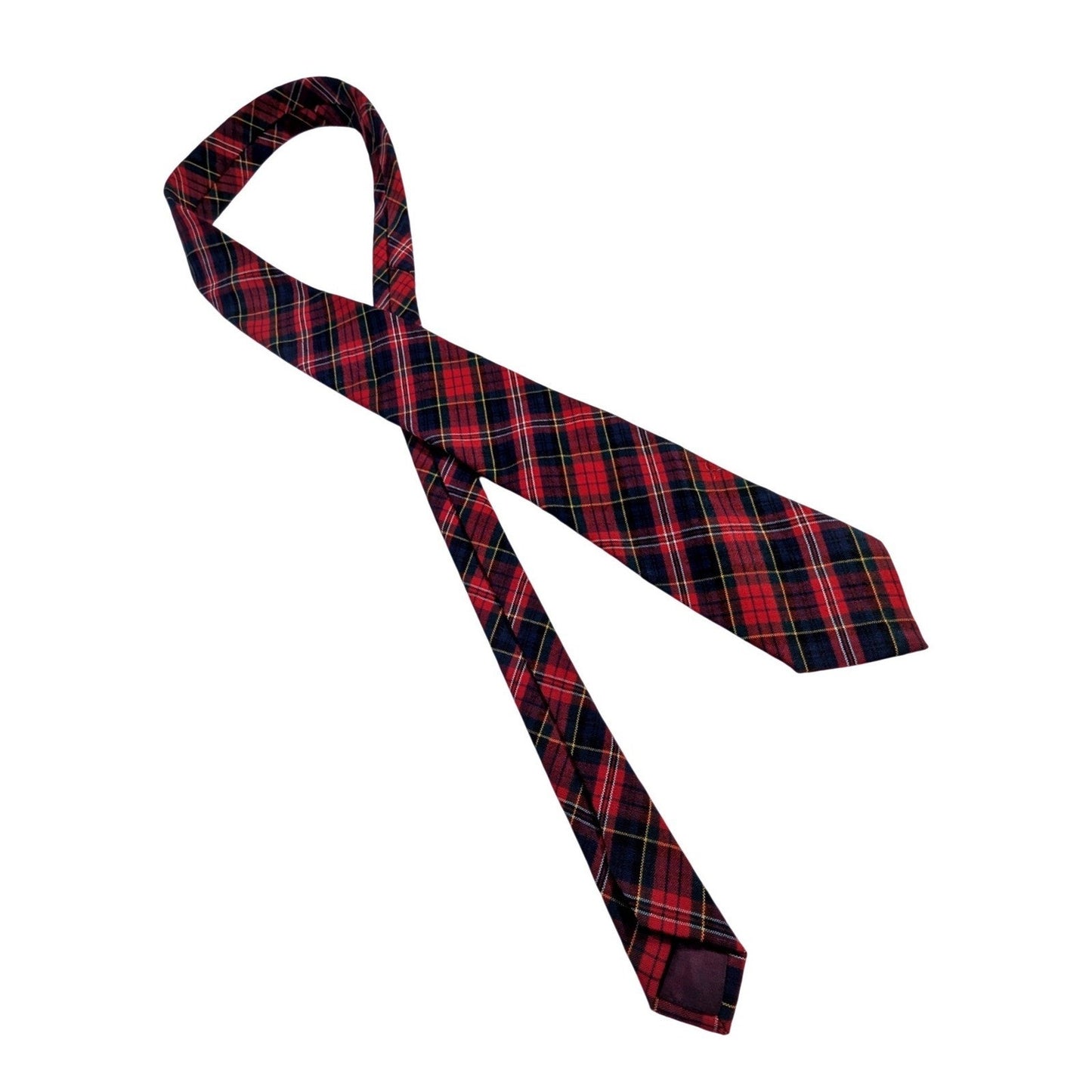 Pendleton 100% Virgin Wool Plaid Necktie – Red / Navy / Green / Yellow