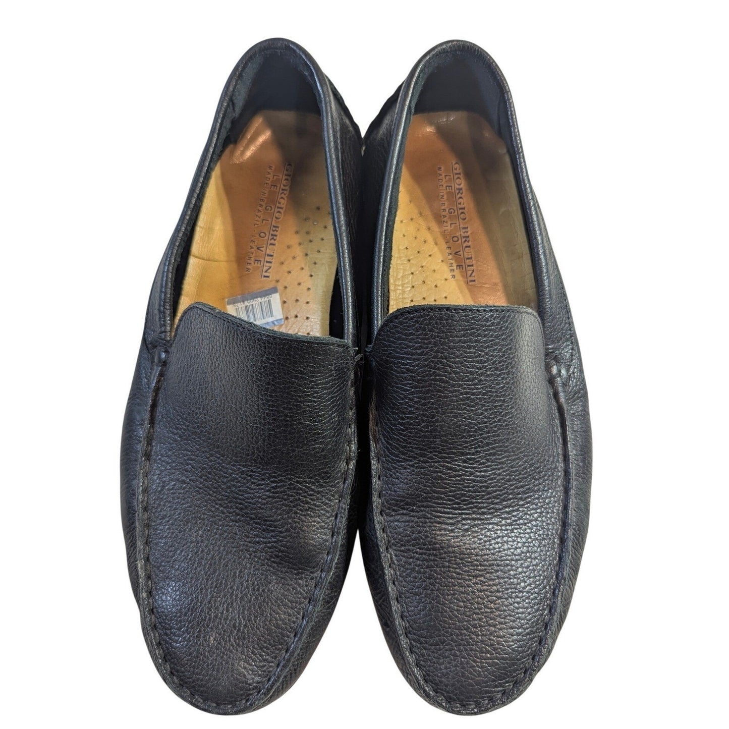 Giorgio Brutini Janeiro Leather Driving Loafers – Men's 10.5 Black Slip-On
