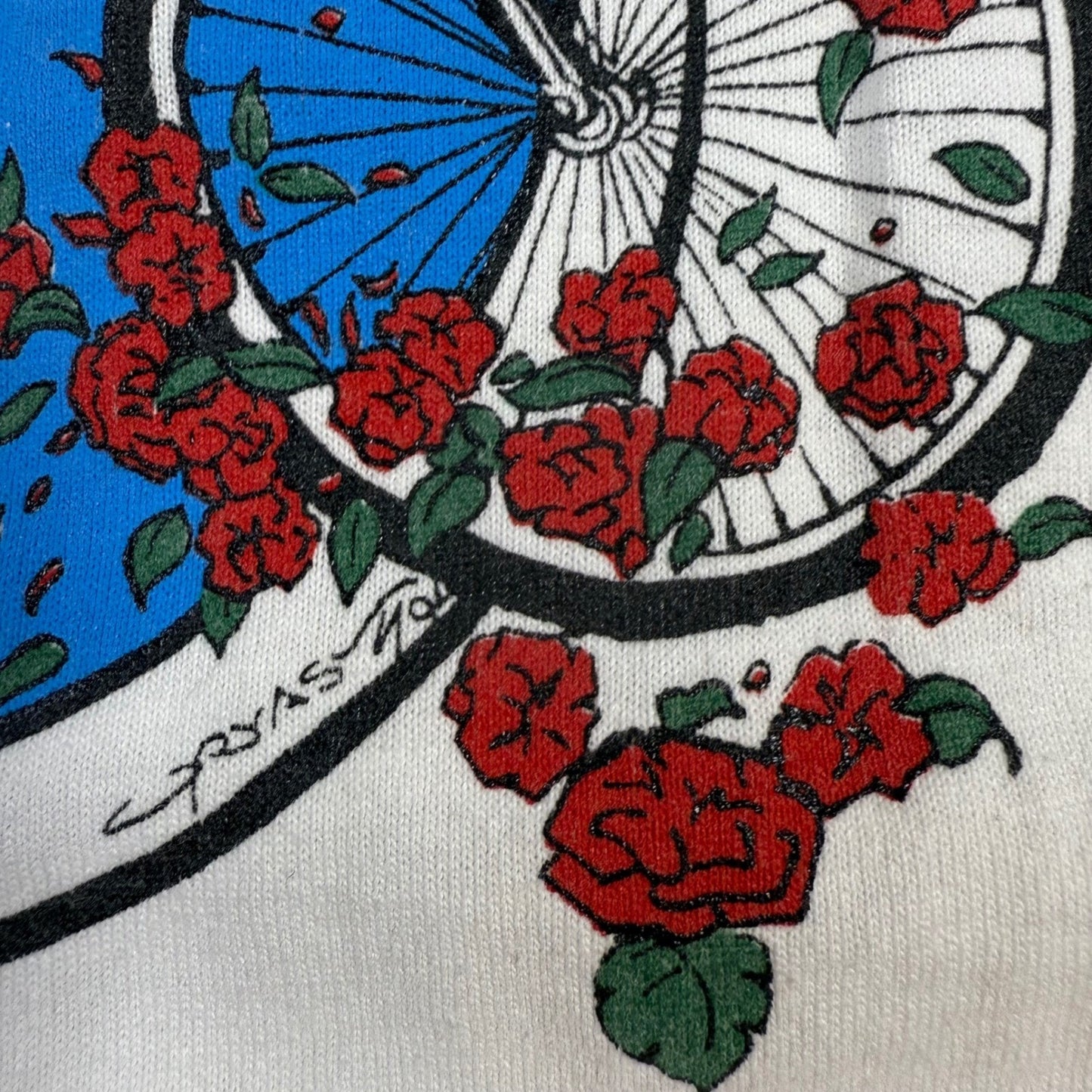 Vintage Grateful Dead Cat in the Hat Bike Roses T-Shirt – 1994 RAGBRAI XL 50/50