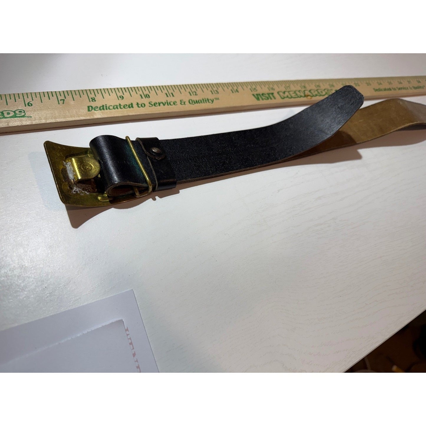 Vintage Soviet Naval Belt – Brass Anchor Star Buckle USSR 1981 Leather