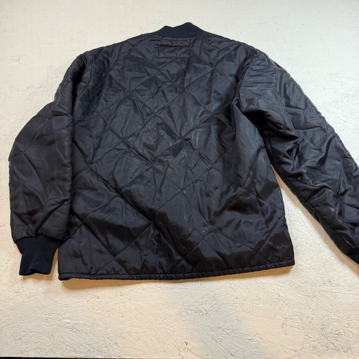 Mens Dickson Quilted Bomber Jacket Black S Full Zip Padded Workwear Outerwear