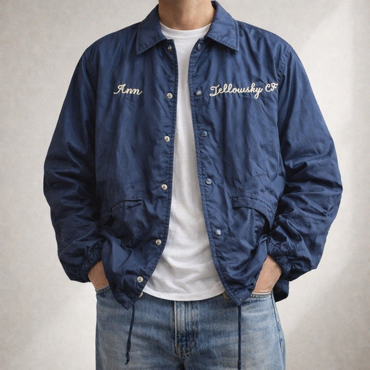 VTG 70s 80s Navy Blue pla-Jac Dunbrooke Fellowship Club Lynz Lounge Jacket XL