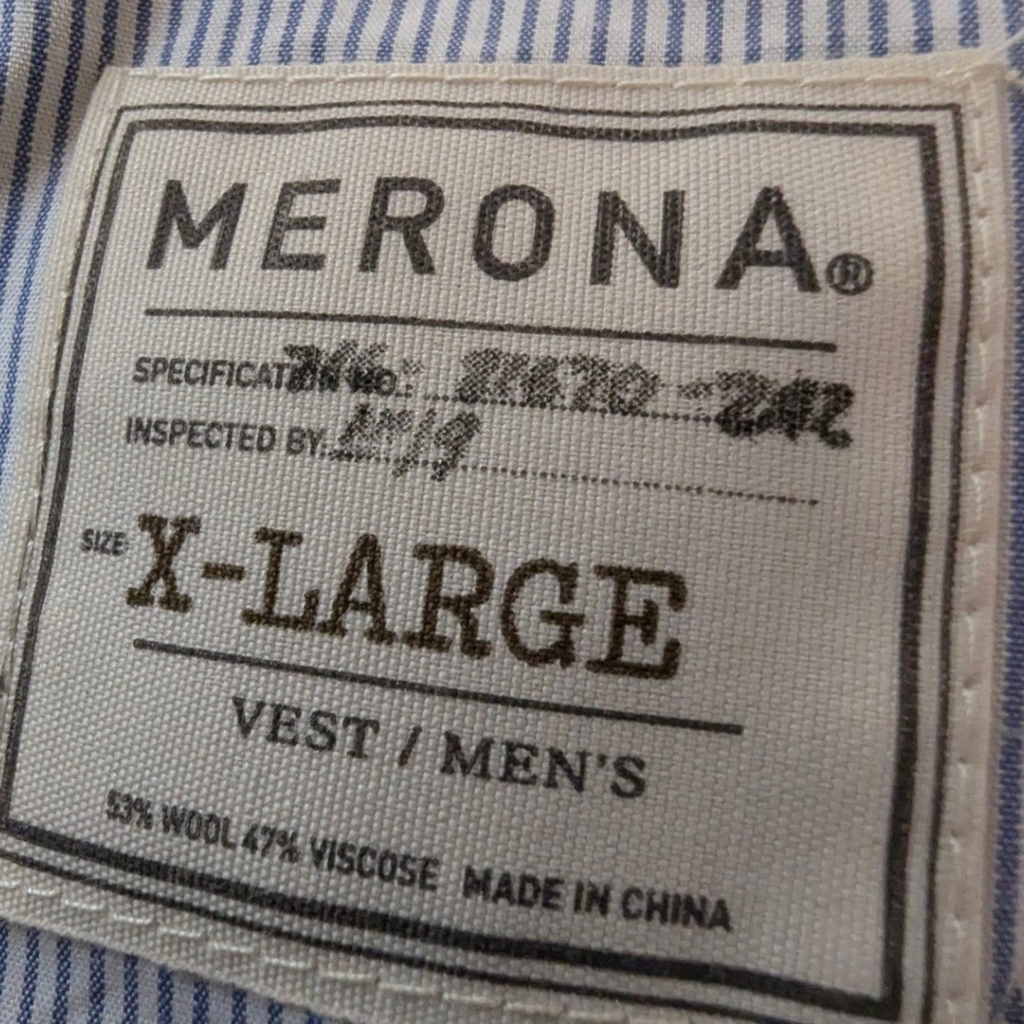 MERONA Wool-Blend Herringbone Tweed Vest – Unisex XL Button Front