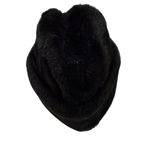 Vintage Black Faux Fur Hat Union Made Small Winter Warm Cosplay Costume