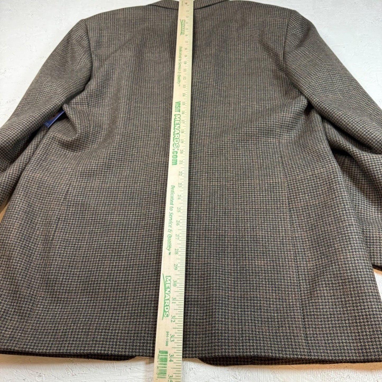 Mens Houndstooth Blazer Jacket 46L Made in Italy Classic Business Casual