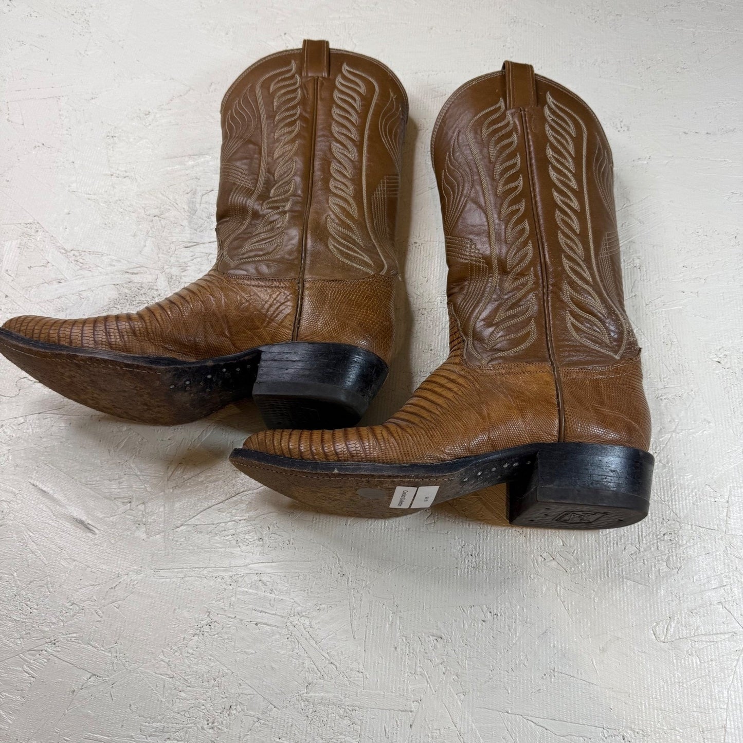 Tony Lama El Paso Exotic Lizard Leather Cowboy Western Boots Mens Size 10 D