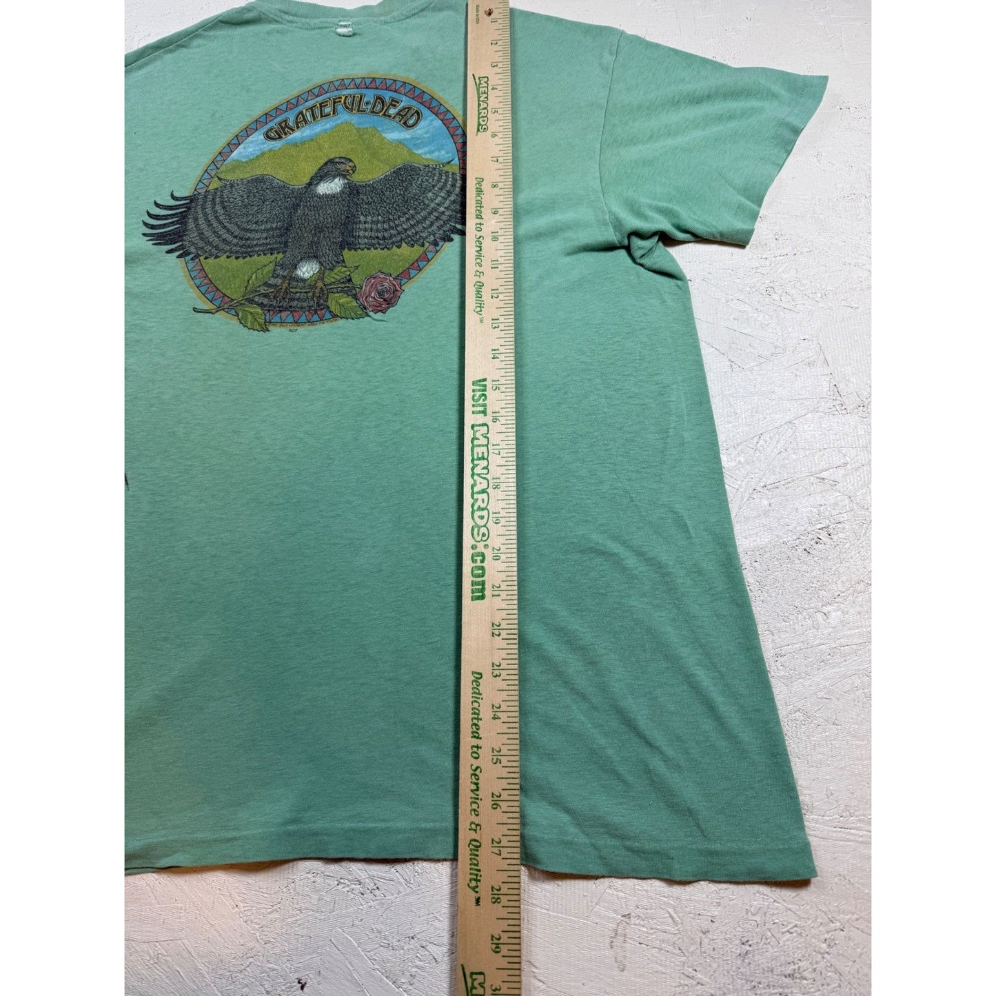Grateful Dead Eagle Rose T Shirt - XL Green 80s Single Stitch USA Distressed