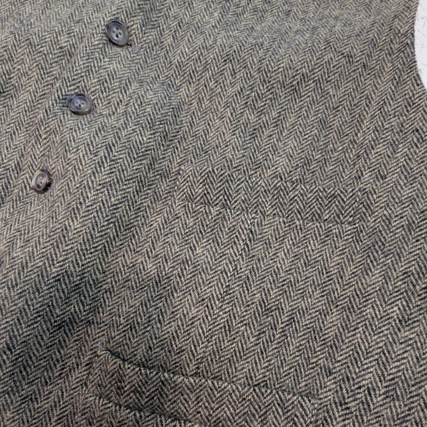 MERONA Wool-Blend Herringbone Tweed Vest – Unisex XL Button Front