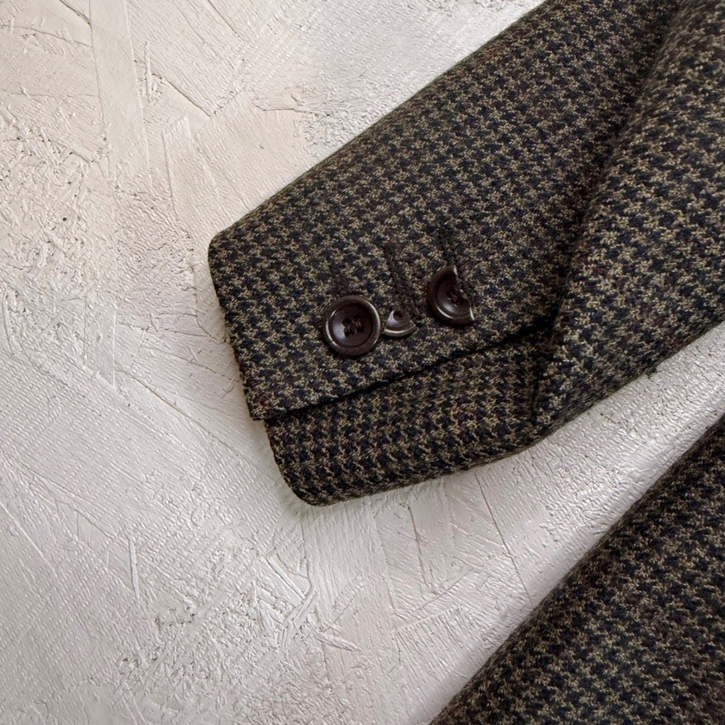 Mens Houndstooth Blazer Jacket 46L Made in Italy Classic Business Casual